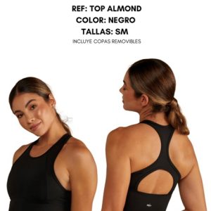 Almond Black Sports Top